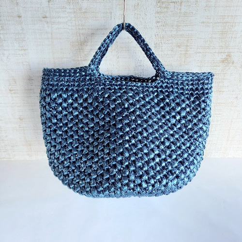 COOLな輝きスズランテープBag【きちんと輝くネイビー！】底マチ楕円形 