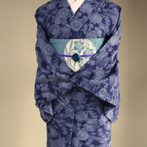 小紋　藍染　菊花　ネイビー　ドット　着物　084w d 楽天市場】藍染 着物（着物｜和服）：レディースファッションの通販