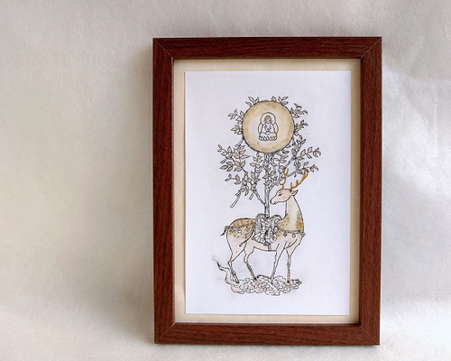 銅版画 鹿曼荼羅 版画 文鳥 通販 17554797｜Creema(クリーマ)