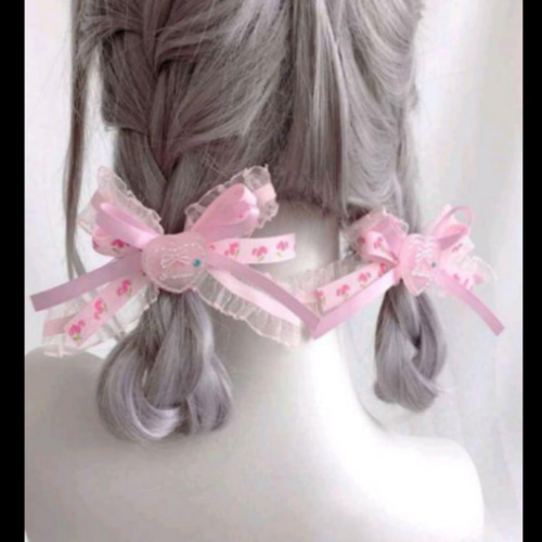 ヘアクリップヘアピンパッチンどめピンクリボンハート可愛い