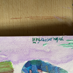 【委託出品中】「マチルダ」色鮮やかで品のあるアート アクリル画【額装済み・配送料無料】SMサイズ原画 女性イラスト 紫 3枚目の画像