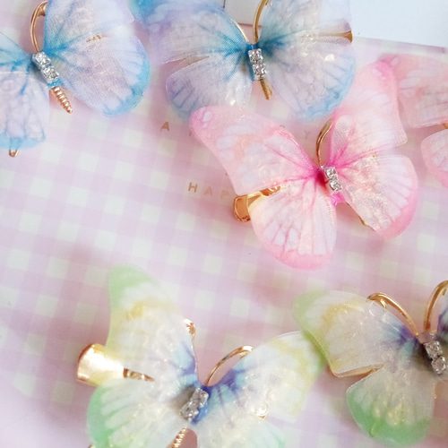 ヘアクリップ6個セット 韓国蝶ちょうかわいい ピンクパープル紫ブルー