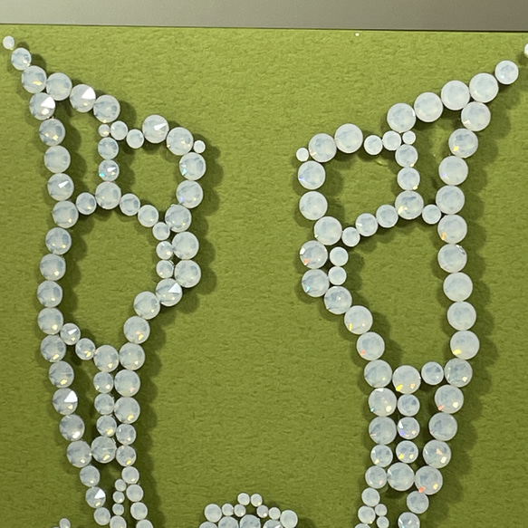 《カブト》ホワイトオパール(ホワイト系) ◼️壁飾り◼️　ガラスフォトフレーム　こどもの日　クリスタルガラス 7枚目の画像