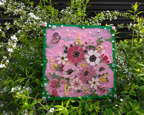 【ハンドメイド・一点物】モザイクタイル、タイルアート、花、蝶、風景画 Amazon.co.jp: モザイクタイルパターン – Coneflowers