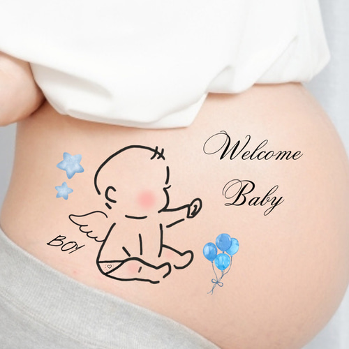 マタニティシール タトゥーシール ボディシール マタニティフォト