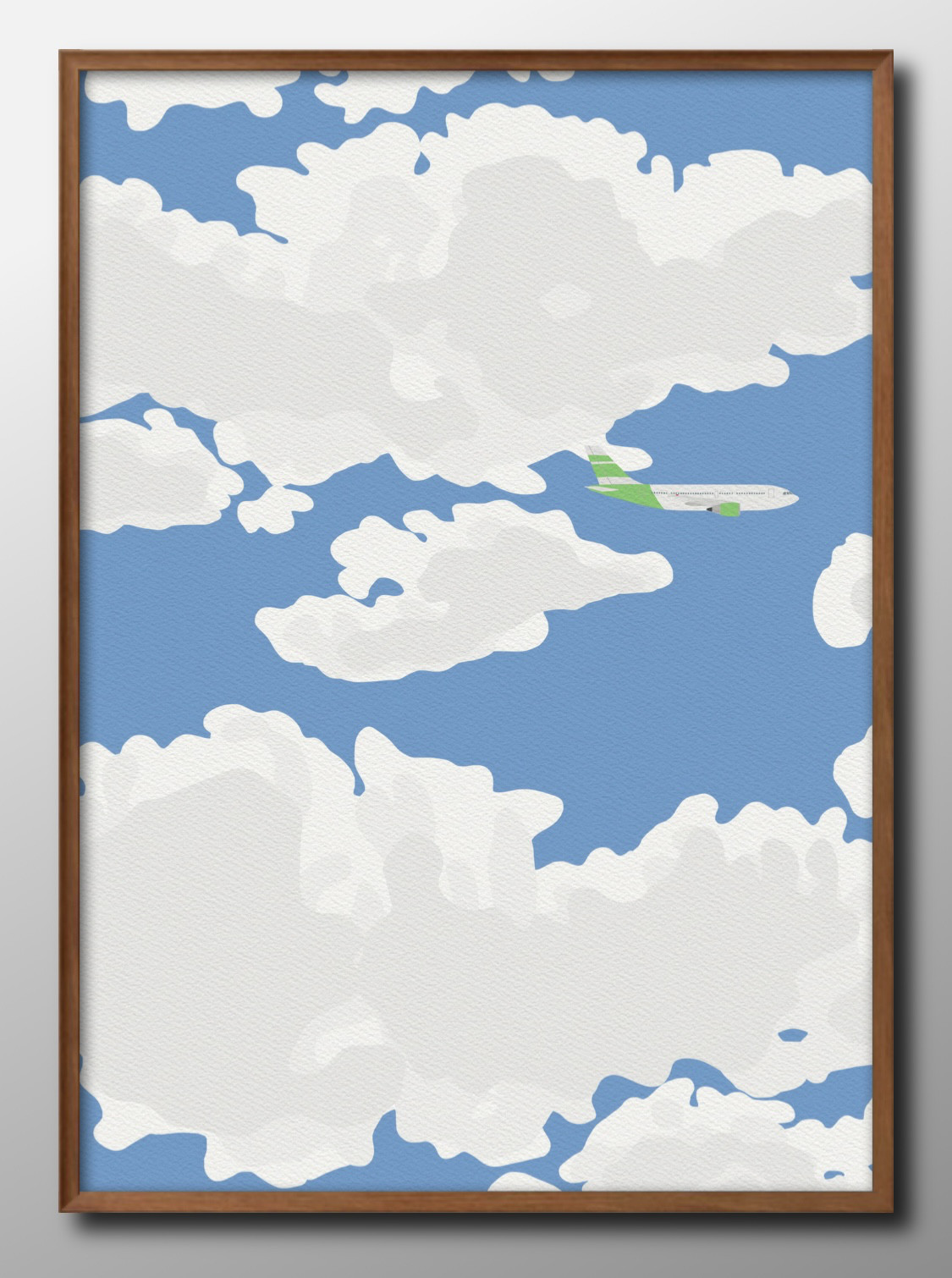 14618□アートポスター 絵画 A3サイズ『ボーイング777 雲 空
