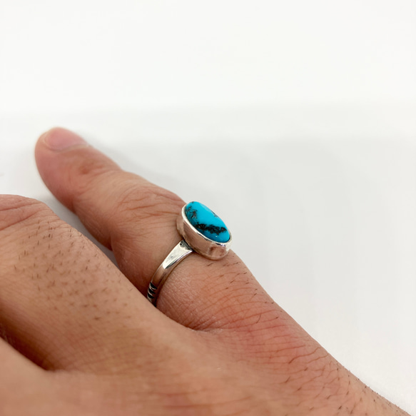 スリーピングビューティー　ターコイズ　トルコ石　シルバーリング　指輪　9.5号　#インディアンジュエリー　925 9枚目の画像