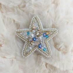 no.2  starfish　●ビーズ刺繍の星（ヒトデ）ブローチ● 9枚目の画像