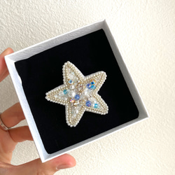 no.2  starfish　●ビーズ刺繍の星（ヒトデ）ブローチ● 3枚目の画像