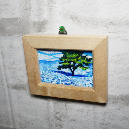 油絵 油彩 油彩画 絵 絵画 ミニ絵画【ネモフィラの丘】 絵画