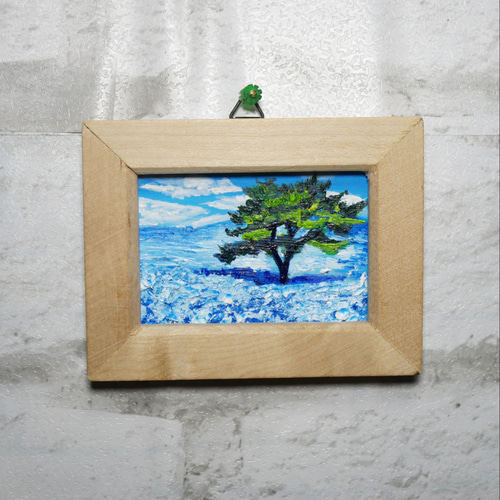 油絵 油彩 油彩画 絵 絵画 ミニ絵画【ネモフィラの丘】 絵画