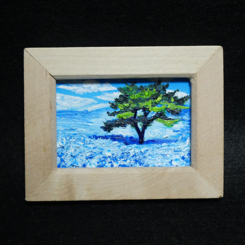 油絵 油彩 油彩画 絵 絵画 ミニ絵画【ネモフィラの丘】 絵画