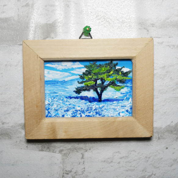 油絵 油彩 油彩画 絵 絵画 ミニ絵画【ネモフィラの丘】 絵画