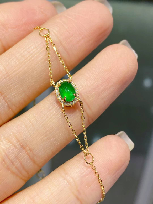 天然ダイヤモンド付きエメラルドブレスレットk18 ブレスレット 天然ダイヤモンド付きエメラルドブレスレットk18 ブレスレット