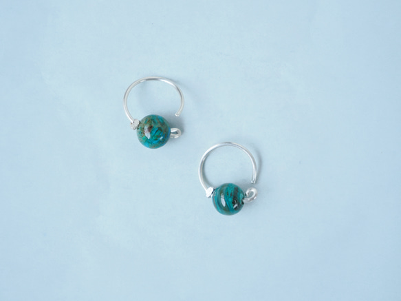 -Blue opal- circle pierce 2枚目の画像