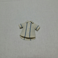 オビツ11　半袖袖シャツ(ストライプ/生成) 1枚目の画像