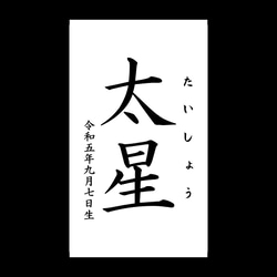 オーダー品　サイズ変更名前木札　木製切文字　漢字2文字　レーザー加工　ふりがな　生年月日 1枚目の画像