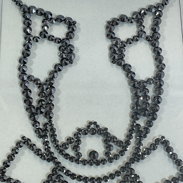 《カブト》ジェットヘマタイト(ブラック系)◼️壁飾り◼️　ガラスフォトフレーム　こどもの日　クリスタルガラス 11枚目の画像