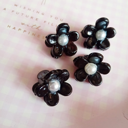 ミニミニヘアクリップ4個セットお花可愛い韓国ブラウン茶色ブラック黒子供女の子 11枚目の画像