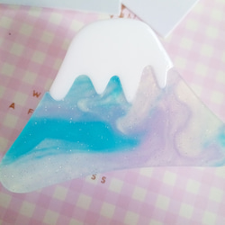 バンスクリップヘアクリップ くも雨雲かわいい 貝殻シェルパープルブルーマーブル海 富士山水色 個性的 14枚目の画像