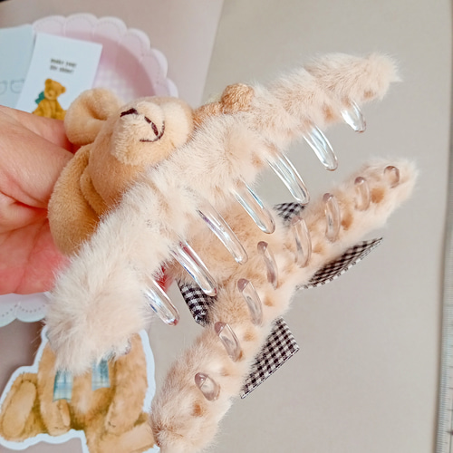 再出品【ふわふわハート】ベビーヘアクリップキッズヘアクリップ