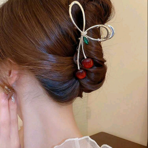 バンスクリップヘアクリップ ゴールド金ダークグレー黒レッド赤