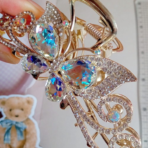 バンスクリップヘアクリップ 蝶ちょうちょ韓国アイドル可愛い