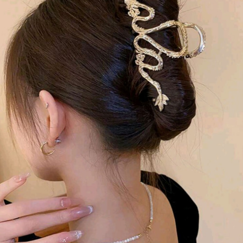 バンスクリップヘアクリップゴールド金シルバー銀マット韓国アイドル龍 