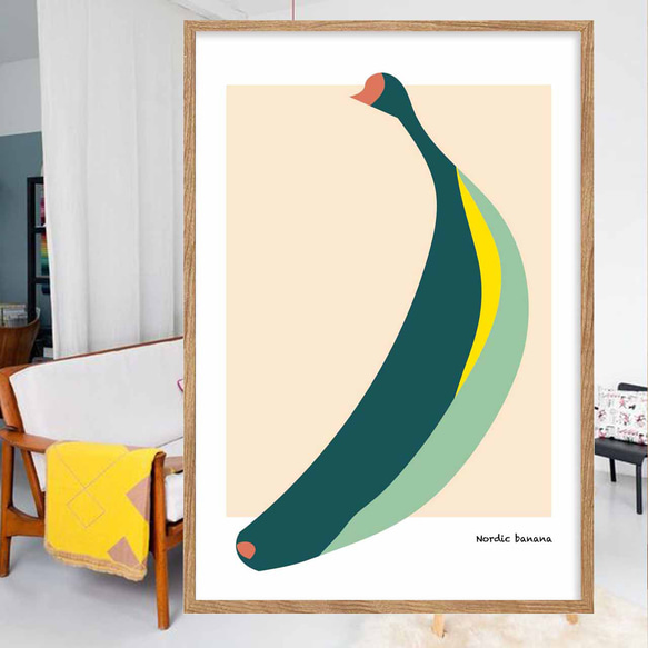 Nordic banana　イラスト　ポスター　A4 A3 A2 A1　アート  　アートポスター　sei検索　2674 1枚目の画像