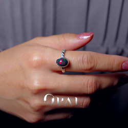 NEW ☆ 新作 ☆『Black Opal』の世界でひとつの天然石リングsilver925 6枚目の画像