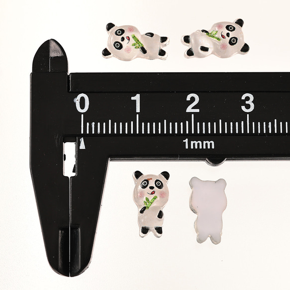 デコパーツ クマ パンダ 12mm 白 250個 動物 熊 3D ネイルパーツ ミニ ハンドメイド パーツ BD3765 4枚目の画像