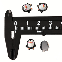 デコパーツ 動物 鳥 ペンギン 9mm 黒 250個 3D アニマル ネイルパーツ ミニ 手芸 パーツ BD3766 4枚目の画像
