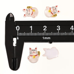 デコパーツ 猫 12mm 白 動物 250個 招き猫 3D ネイルパーツミニ アニマル 手芸 パーツ BD3767 4枚目の画像