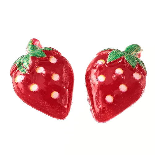 デコパーツ いちご 11mm 赤 果物 250個 フルーツ ネイルパーツ ミニ