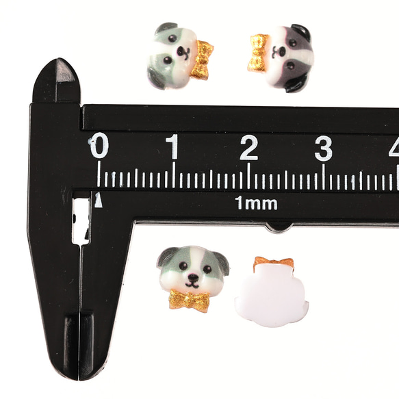 デコパーツ 動物 犬 リボン 10mm ミックス 250個 3D ネイルパーツ ミニ ハンドメイド パーツ BD3773 4枚目の画像