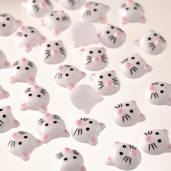 3dネイルパーツ ネイル ねこ ネイルパーツ アニマル デコパーツ ネイルパーツ 猫 肉球 動物 5mm 小さめ ミックス 100個 透明