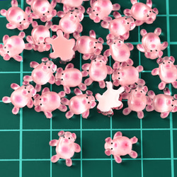 デコパーツ 動物 ぶた 11mm ピンク 200個 アニマル 3D ネイルパーツ ミニ 手芸 パーツ BD3787 5枚目の画像