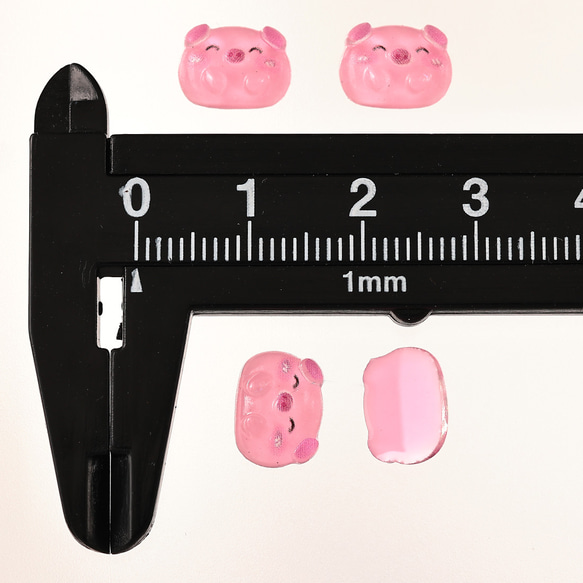 デコパーツ 動物 ぶた 顔 10mm ピンク 200個 3D アニマル ネイルパーツ ミニ ハンドメイド BD3789 4枚目の画像