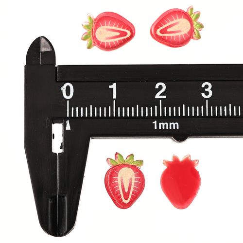 3dネイルパーツ デコパーツ いちご フルーツ デコパーツ 果物 12mm ミックス 250個 いちご 野菜 3D ネイル