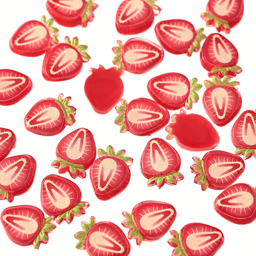 3dネイルパーツ デコパーツ いちご フルーツ デコパーツ いちご 12mm 赤 200個 3D 果物 ネイルパーツ ミニ フルーツ