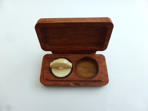 携帯用 本象牙ミニ印鑑 木製＆革ケース付 φ15 龍雲姓名判断鑑定印鑑お作りします！マンモス印鑑16.5mm★吉相体★印鑑オーダー AA1427113917(11000円)