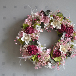 【早割＊母の日2024】かすみピンクの花束wreath 1枚目の画像