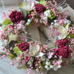 【早割＊母の日2024】かすみピンクの花束wreath 6枚目の画像