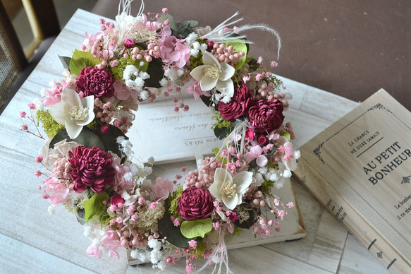 【早割＊母の日2024】かすみピンクの花束wreath 5枚目の画像
