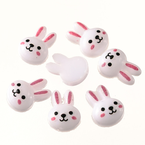 3dネイルパーツ デコパーツ パーツ ネイル ミニチュア うさぎ デコパーツ うさぎ 動物 顔 白 11mm 250個 3D アニマル ネイル