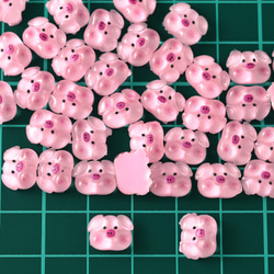 デコパーツ 動物 ぶた 顔 10mm ピンク 250個 3D アニマル ネイルパーツ ミニ デコ パーツ BD3798 5枚目の画像