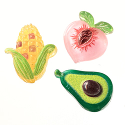 デコパーツ フルーツ 12mm ミックス 200個 果物 野菜 3D ネイルパーツ ミニ ハンドメイド BD3799 3枚目の画像