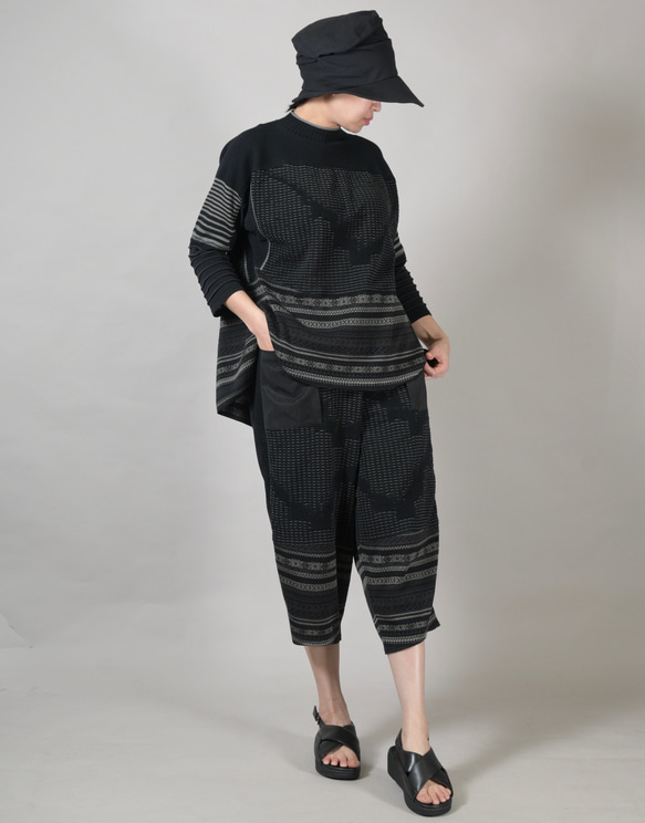 SALE パッチワーク切り替え コクーンパンツ ボトムス レディース ロング丈 ジャガード Yoshi Yoshi DENIM ラップタックセミワイドパンツ デニム vent blanc VBP243397 ヴァンブラン QG1520980558(11550円)