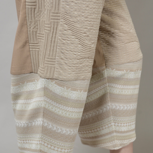 SALE パッチワーク切り替え コクーンパンツ ボトムス レディース ロング丈 ジャガード Yoshi Yoshi DENIM ラップタックセミワイドパンツ デニム vent blanc VBP243397 ヴァンブラン QG1520980558(11550円)