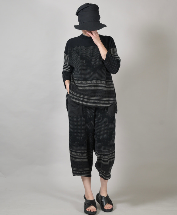 SALE パッチワーク切り替え コクーンパンツ ボトムス レディース ロング丈 ジャガード Yoshi Yoshi DENIM ラップタックセミワイドパンツ デニム vent blanc VBP243397 ヴァンブラン QG1520980558(11550円)